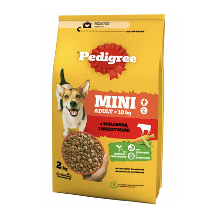 PEDIGREE Mini Adult z wołowiną i warzywami - sucha karma dla psa 2kg