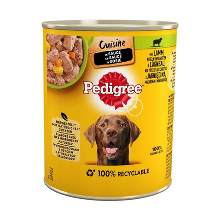 PEDIGREE Cuisine Adult Jagnięcina W Sosie - mokra karma dla psa - puszka 800g