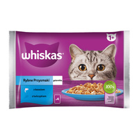 WHISKAS Adult Rybne Przysmaki W Galaretce - mokra karma dla kota - saszetka 4x85g