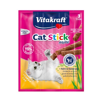 VITKRAFT Cat Stick Mini Kurczak + Trawa - przysmak dla kota 3szt.