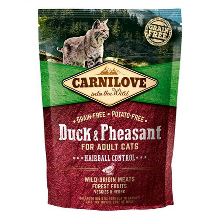 CARNILOVE Cat Duck & Pheasant Hairball Control - sucha karma dla kota 400g