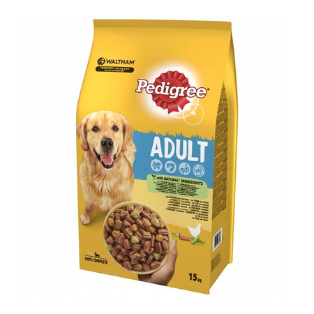 PEDIGREE Adult Z Kurczakiem I Warzywami - sucha karma dla psa 15kg