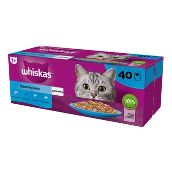 WHISKAS Rybne Przysmaki w galaretce - mokra karma dla kota - saszetka 40x85g