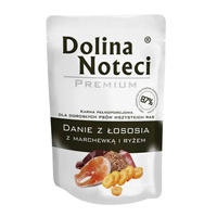 DOLINA NOTECI Premium Danie Z Łososiem Z Marchewką I Ryżem - mokra karma dla psa - saszetka 300g