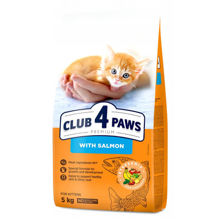 CLUB 4 PAWS Kitten Z Łososiem - sucha karma dla kota 5kg