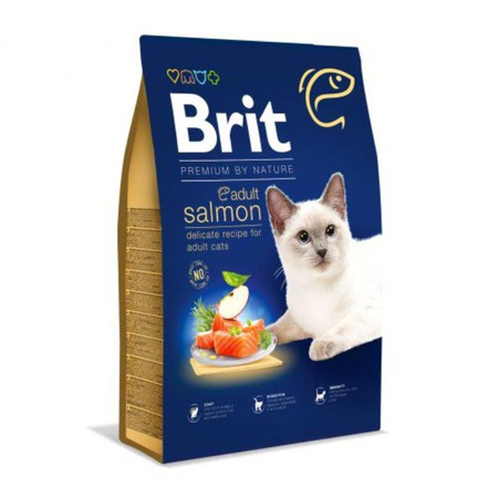 BRIT Cat Premium By Nature Adult Salmon - sucha karma dla kota 8kg