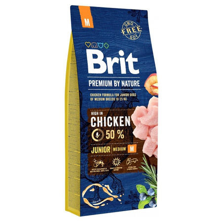 BRIT Premium By Nature Junior  M - sucha karma dla psa 15kg