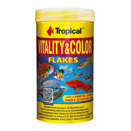 TROPICAL Vitality & Color Flakes - wysokobiałkowy pokarm dla ryb wszystkożernych i mięsożernych 1000ml