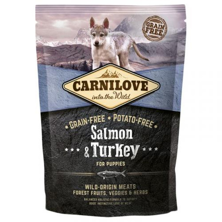 CARNILOVE Salmon & Turkey For Puppy - sucha karma dla psa 1,5kg