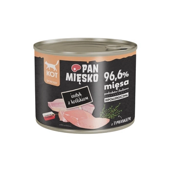 PAN MIĘSKO Indyk z królikiem - mokra karma dla kota - puszka 200g