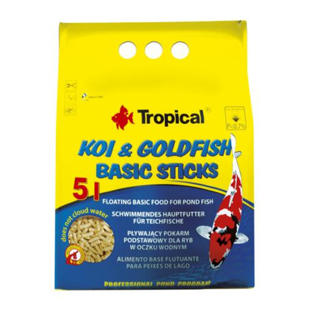 TROPICAL Koi & Goldfish Basic Sticks - pokarm podstawowy dla ryb w oczku wodnym 5l