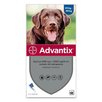 ADVANTIX Spot-On - krople przeciw pchłom i kleszczom dla psa 25-40kg 4x4,0ml