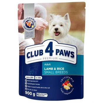 CLUB 4 PAWS Small Breeds Z Jagnięciną I Ryżem - sucha karma dla psa 900g