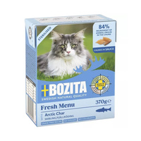 BOZITA Fresh Menu sterilised kawałki z pstrągiem górskim w sosie - mokra karma dla kota - kartonik 370g