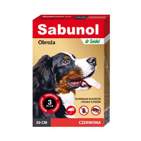 DR SEIDEL Sabunol GPI - obroża na pchły i kleszcze dla psa czerwona - obwód 50cm