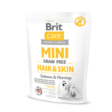 BRIT Care Mini Grain Free Hair & Skin - bezzbożowa sucha karma dla psa 400g