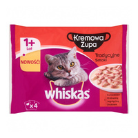 WHISKAS Tradycyjna Zupa Kremowa - mokra karma dla kota - saszetka 4x85g