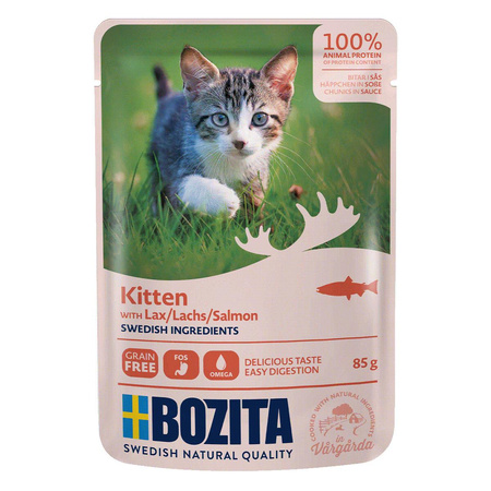 BOZITA Cat Kitten Z Łososiem W Sosie - mokra karma dla kota - saszetka 85g