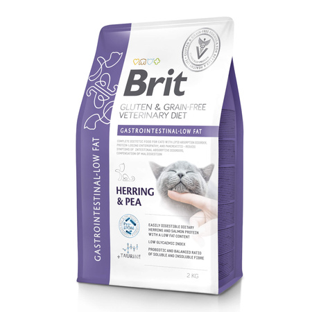 BRIT Gluten & Grain-Free Veterinary Diet Cat Gastrointestinal Low Fat - sucha karma dla kota 2kg