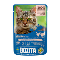 BOZITA Cat Sterilised z kurczakiem i indykiem - mokra karma dla kota - saszetka 85g