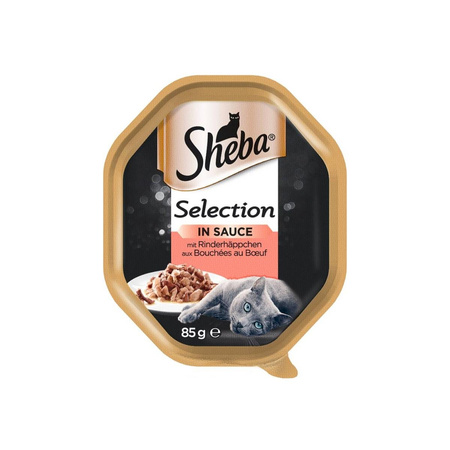 SHEBA Selection Z Wołowiną W Sosie – mokra karma dla kota – tacka 85g