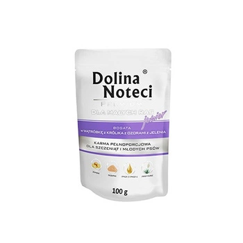 DOLINA NOTECI Premium Junior - mokra karma dla psów z wątróbką z królika i ozorami jelenia - saszetka 100g