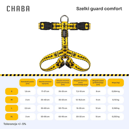 CHABA Szelki dla psa Guard Comfort Nie Dotykaj - rozmiar L