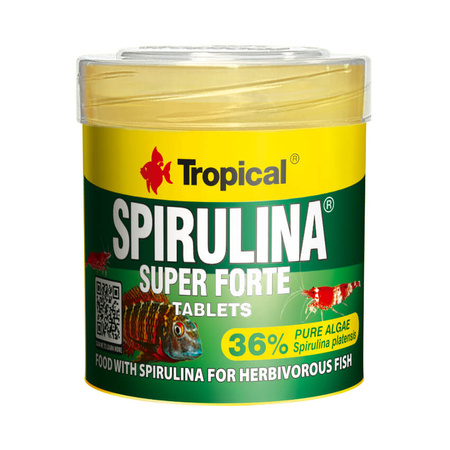 TROPICAL Super Spirulina Forte Tablets - pokarm dla ryb roślinożernych z wysoką zawartością spiruliny 50ml