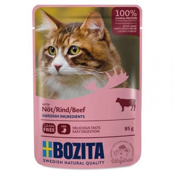 BOZITA Cat Wołowina W Galarecie - mokra karma dla kota - saszetka 85g