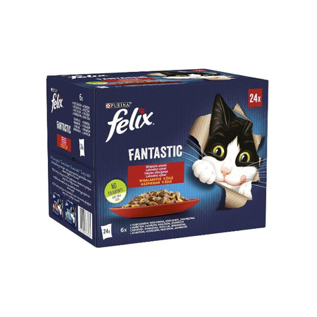 FELIX Sensation Jelles Adult Wiejskie smaki w galaretce - mokra karma dla kota - saszetka 24x85g