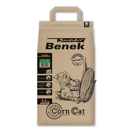 SUPER BENEK Corn Cat Ultra Świeża Trawa - żwirek kukurydziany dla kota 7l