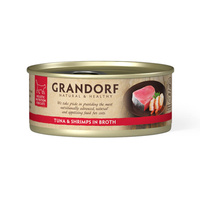 GRANDORF Adult Tuna & Shrimps in broth - mokra karma dla kota - puszka 70g