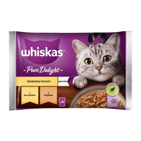 WHISKAS Pure Delight Drobiowe Frykasy W Galaretce - mokra karma dla kota - saszetka 4x85g