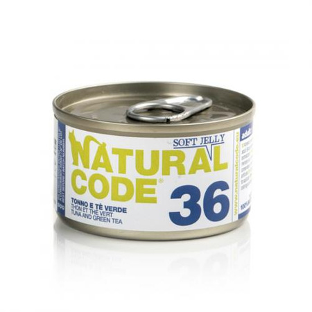 NATURAL CODE 36 Tuńczyk Z Zieloną Herbatą - mokra karma dla kota - puszka 85g