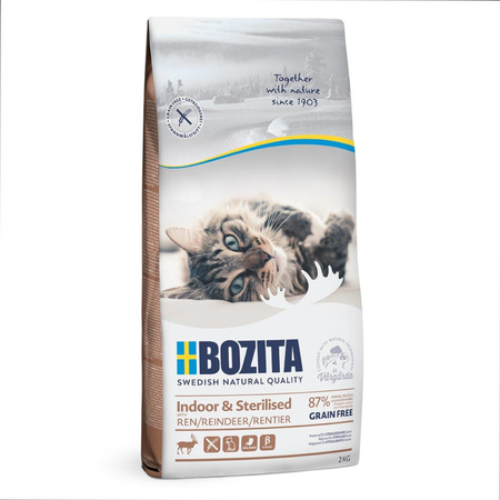 BOZITA Indoor & Sterilised Grain Free Reindeer - sucha karma dla kota 2kg