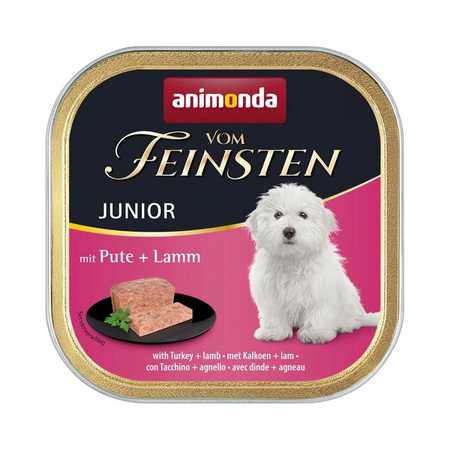 ANIMONDA Vom Feinsten Junior Indyk Z Jagnięciną - mokra karma dla psa - mieseczka 150g