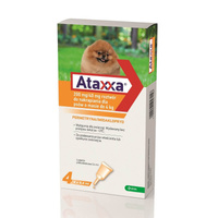 ATAXXA Roztwór Do Nakrapiania Dla Psów Do 4kg 4x0,4ml