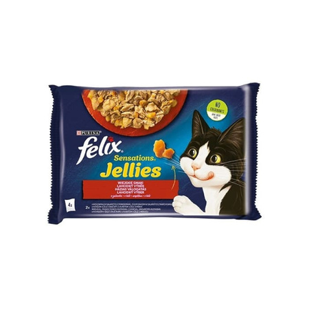 FELIX Sensations Jellies wiejskie smaki - mokra karma dla kota - saszetka 4x85g