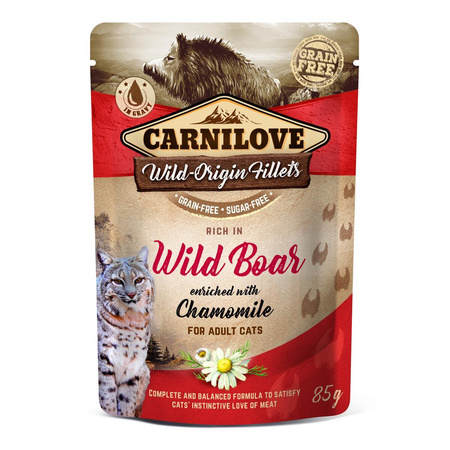 CARNILOVE Wild Boar & Chamomile - mokra karma dla kota - saszetka 85g