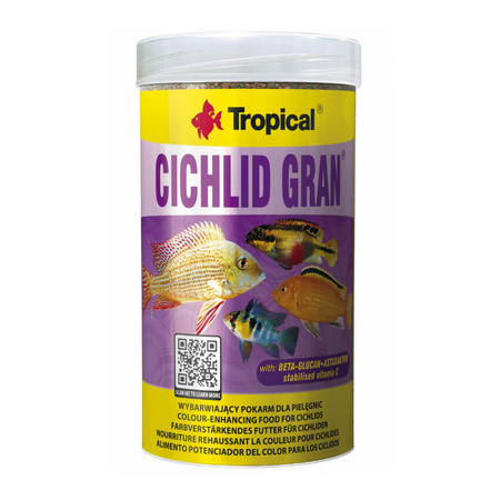 TROPICAL Cichlid Gran - pokarm wybarwiający dla pielęgnic 1000ml