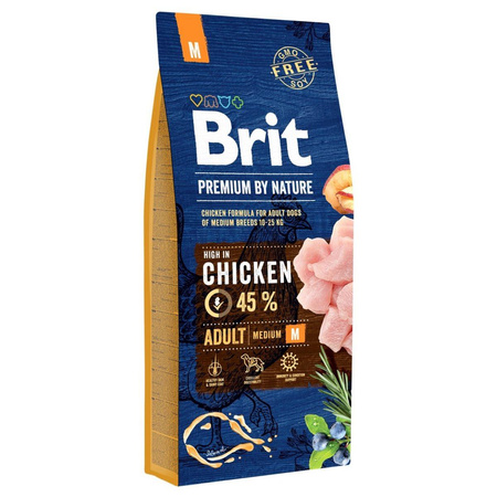 BRIT Premium By Nature Adult M - sucha karma dla psa 15kg