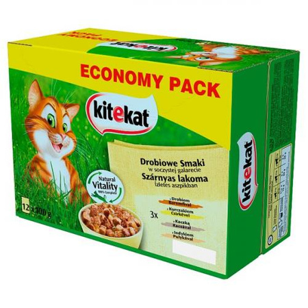 KITEKAT Delikatne Smaki w sosie - mokra karma dla kota - saszetka 12x100g