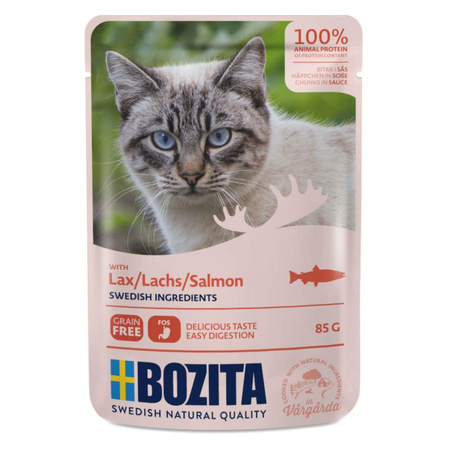 BOZITA Cat Łosoś W Sosie - mokra karma dla kota - saszetka 85g