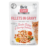 BRIT Care Cat Fillets In Gravy Turkey & Salmon – mokra karma dla kota – saszetka 85g