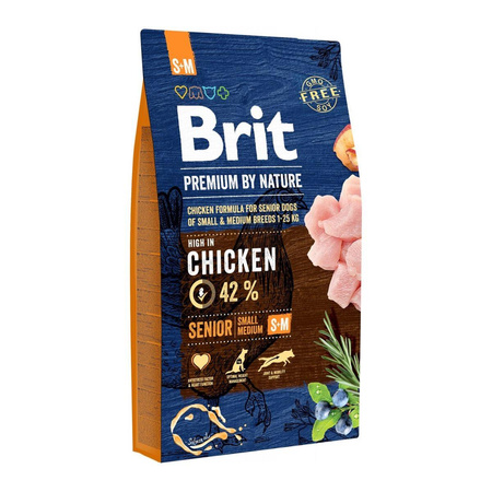 BRIT Premium By Nature Senior S+M - sucha karma dla psa 8kg