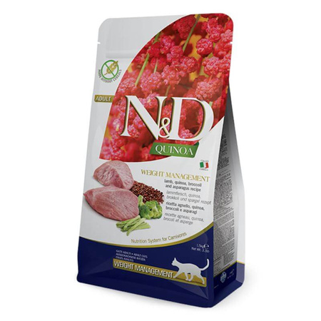 FARMINA N&D Cat Quinoa Weight Management Lamb & Broccoli - sucha karma dla kota 1,5kg