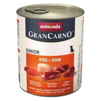 ANIMONDA GranCarno Junior - mokra karma dla psa - kurczak z wołowiną - puszka 800g