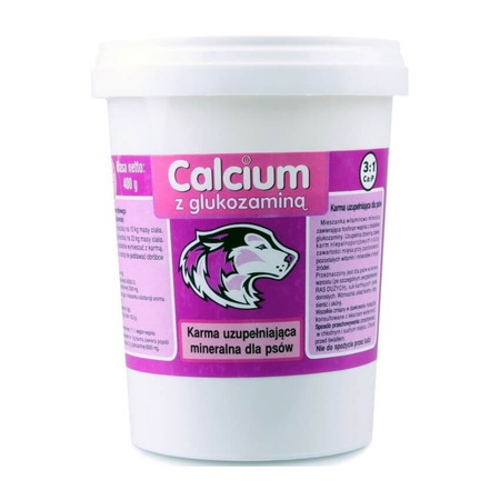 CAN-VIT Calcium Z Glukozaminą Fioletowy - witaminy dla psa - proszek 400g