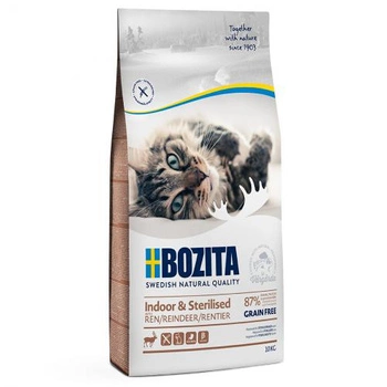 BOZITA Indoor & Sterilised Grain Free Reindeer - sucha karma dla kota 10kg