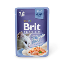 BRIT Premium Cat Pouch Jelly Fillets With Salmon  - mokra karma dla kota - saszetka 85g